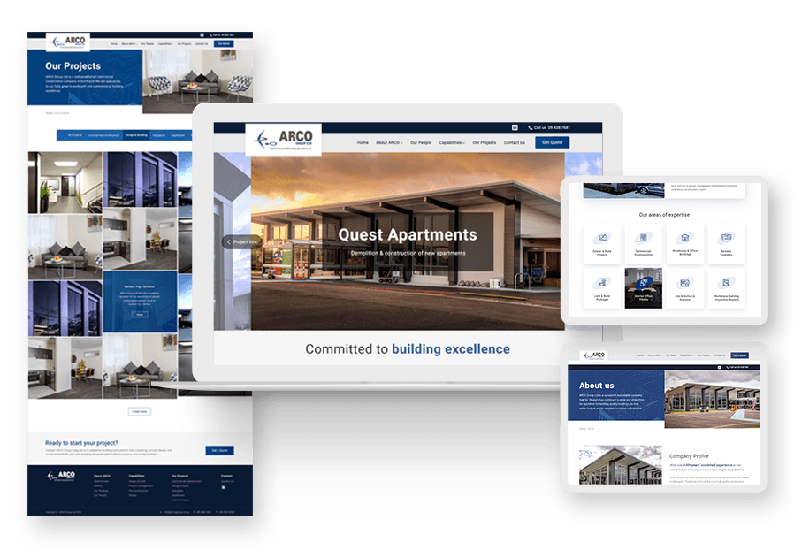 Cabenturingo created the website for construction company ARCO to present their services